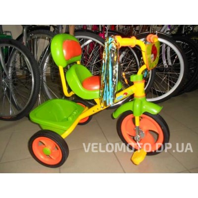 Детский трёхколёсный  велосипед M 1659 оранжево-салатовый