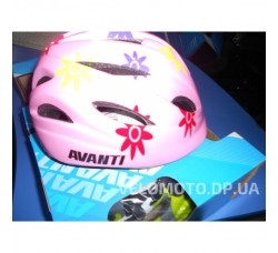 Детский шлем Avanti, Pink (розовый с цветочками)