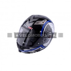 Шлем трансформер LS-2 (size:ХL, бело-синий+ солнцезащитные очки)