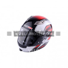 Шлем трансформер LS-2 (size:ХХL, красно-белый + солнцезащитные очки)