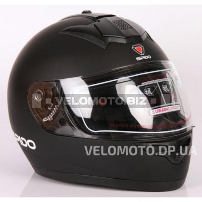 Шлем (интеграл) ISPIDO ZONDA SV с очками черный матовый