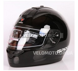 Шлем (интеграл) ISPIDO ZONDA SV с очками черный глянцевый