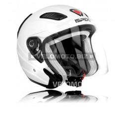Шлем (открытый) ISPIDO AVIATOR SV с очками белый глянцевый