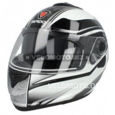 Шлем (модуляр) ISPIDO HYBRID с очками grafic черно/белый